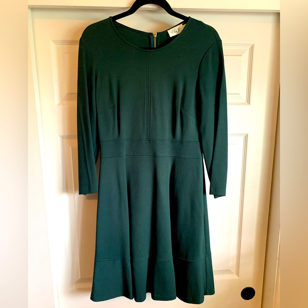 Eliza J green fit and flare dress